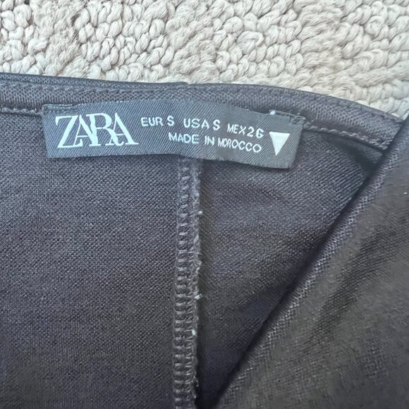Zara | Black Satin Tank with Cute Ruched Side Detail - Picture 4 of 5